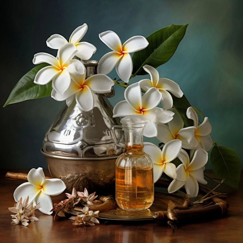 White Frangipani or Plumeria Flowers