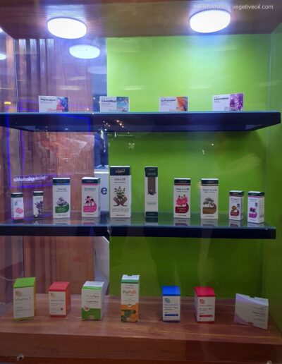 Herbal medicine products on display at IranPharma 2024.