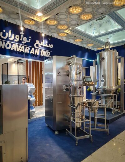 Pharmaceutical equipment from Noavaran Industries on display at IranPharma 2024.