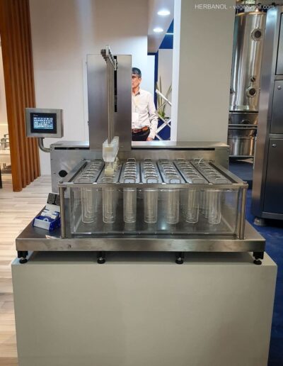 Pharmaceutical packaging equipment exhibited at IranPharma 2024.